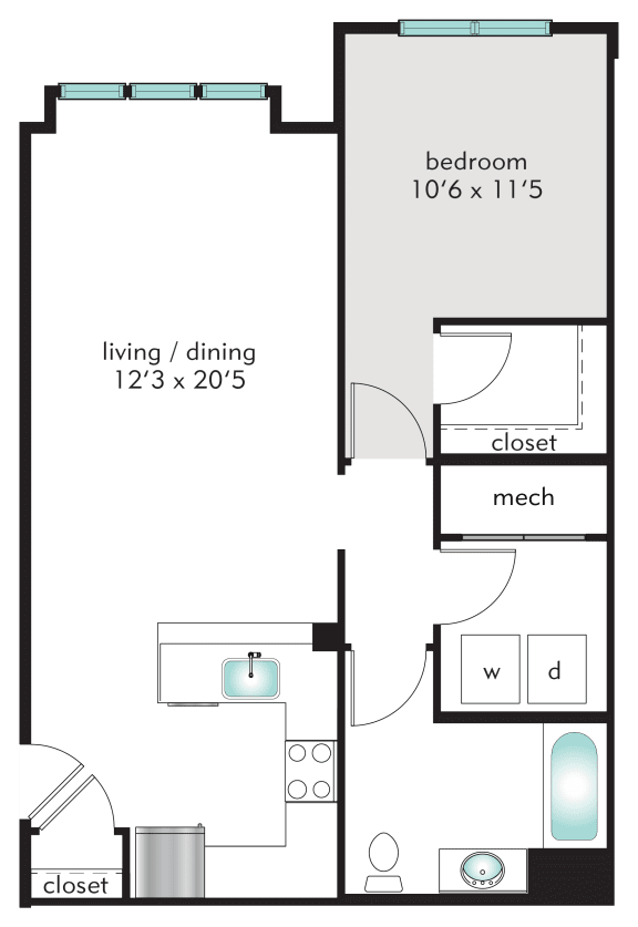 1F Floor Plan at The Tannery, Glastonbury, CT, 06033