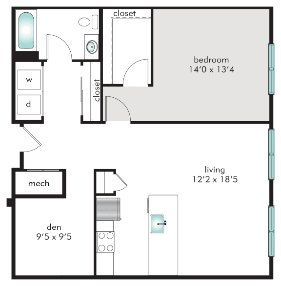 1L Floor Plan at The Tannery, Glastonbury, Connecticut