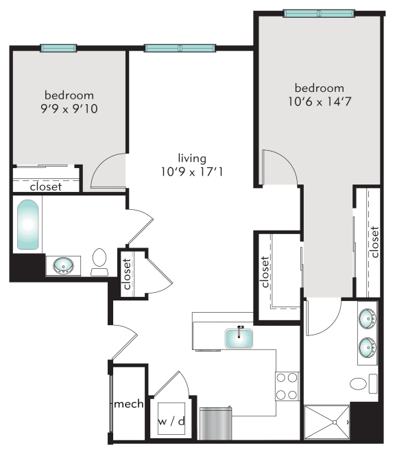 2A Floor Plan at The Tannery, Glastonbury, 06033