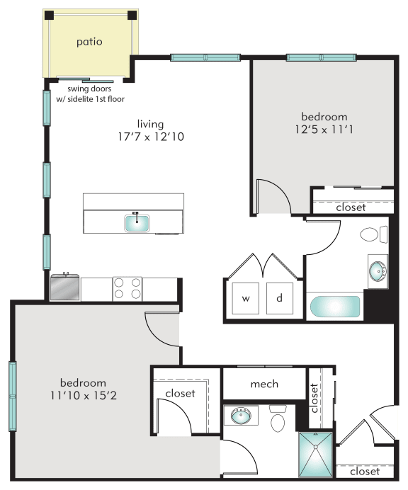 2D Floor Plan at The Tannery, Glastonbury, CT, 06033