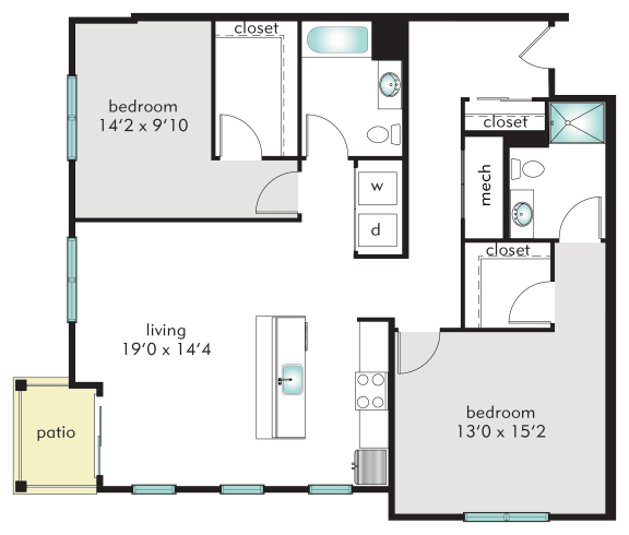 2E Floor Plan at The Tannery, Glastonbury, 06033