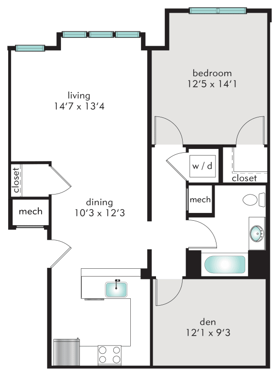 1J Floor Plan at The Tannery, Glastonbury, CT, 06033