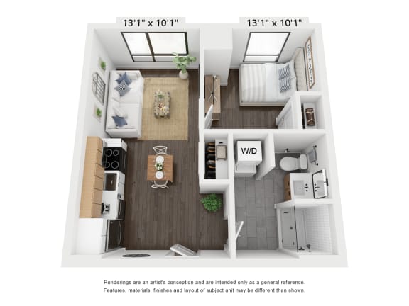1 Bed / 1 Bath