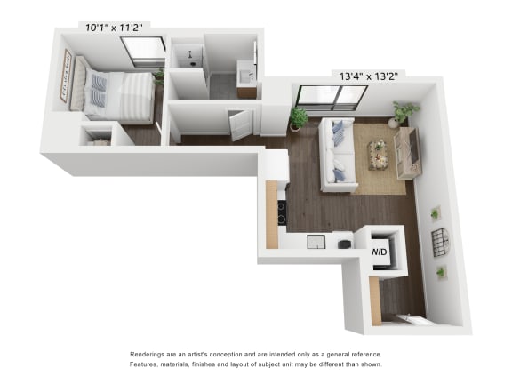 1 Bed / 1 Bath