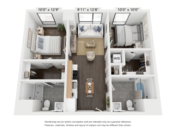 2 bedroom floor plan