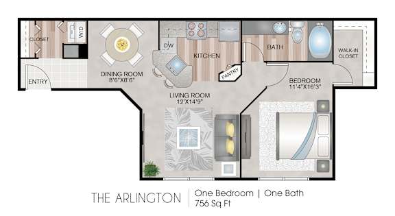 The Arlington Floor Plan at Harbor Village at the Commons, Rhode Island
