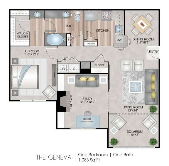 The Geneva Floor Plan at Harbor Village at the Commons, Wakefield, RI, 02879