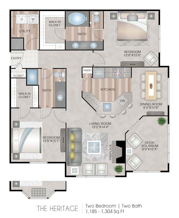 The Heritage Floor Plan at Harbor Village at the Commons, Wakefield, 02879