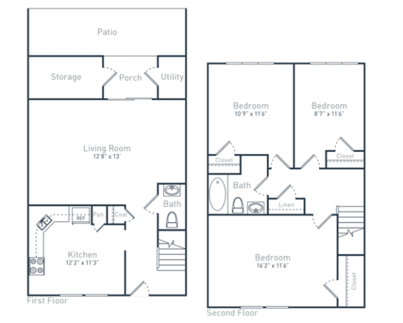 3 bed 1.5 bath A at Courthouse Green Apartments, Virginia