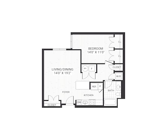 A black and white image of a floor plan for a home.