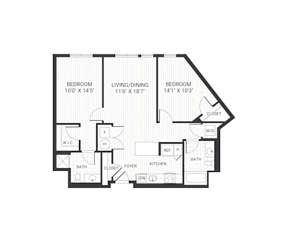 A black and white image of a house floor plan.