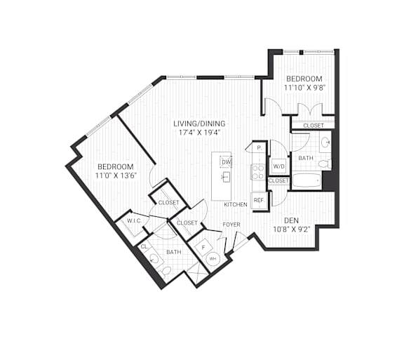 A black and white image of a house floor plan.