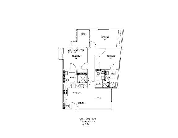 3 bed 3 bath A at The Fairfax Flats Apartments, Los Angeles, CA