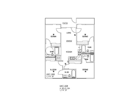 4 bed 4 bath A at The Fairfax Flats Apartments, Los Angeles, CA
