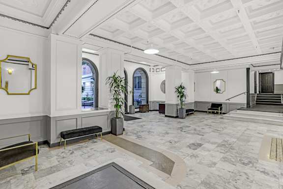 A spacious lobby at Park Wilshire, California