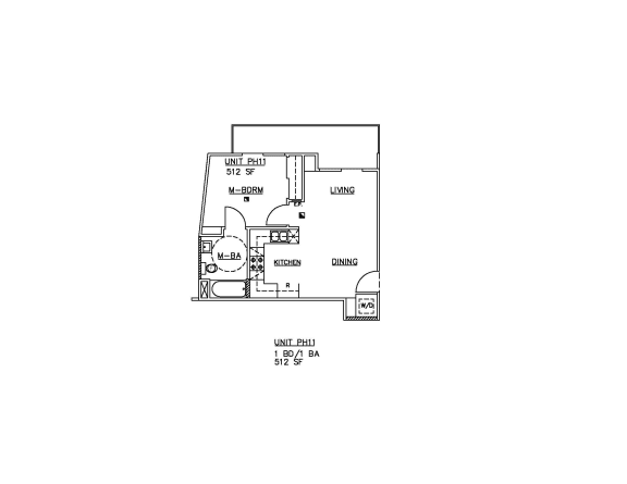 1 bedroom 1 bath E at The Fairfax Flats Apartments, Los Angeles, CA, 90019