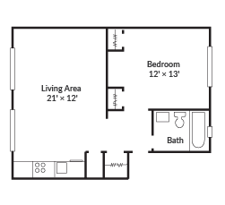 1 bedroom floorplan