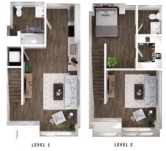 two different layouts of a floor plan of a room