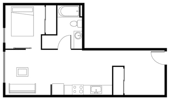 A black and white image of a floor plan for a house.