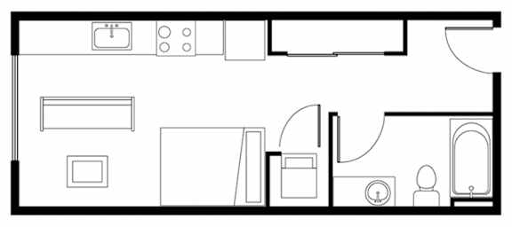 A black and white drawing of a floor plan of a house.