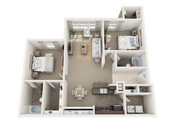 B2 - 2 bed 2 bath Floor plan at The Dawson Cartersville in Cartersville, GA 30191