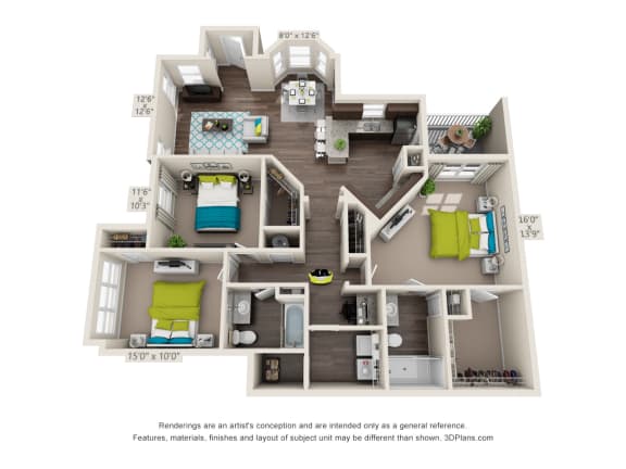 C1 Floor Plan at Echo at Lake Norman, Mooresville, 28117