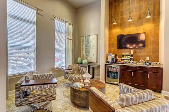 coffee bar in leasing office at Creekside at Providence, Mt Juliet, TN