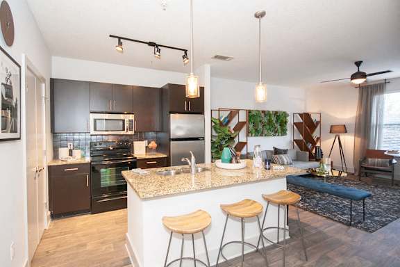 Island Kitchen at Glenwood Park Lofts, Georgia