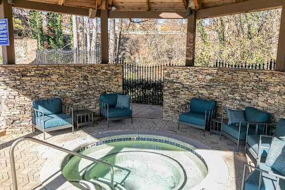 hot tub under pavilion at The Mill at Chastain, Kennesaw