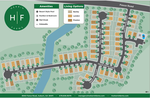 Site Map at Herrin Farms, Auburn, GA