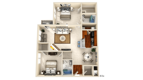 B3a--2 Bed/ 2 Bath