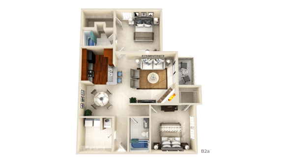 B2a-- 2 Bed/ 2 Bath