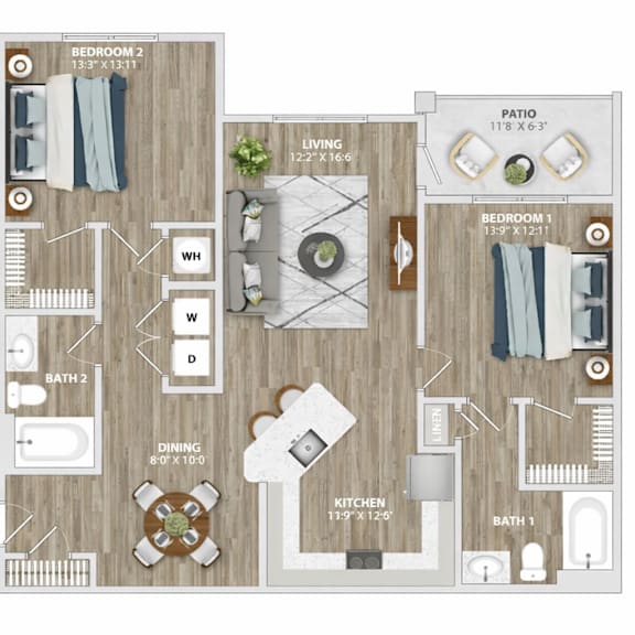 A floor plan of a house with labeled rooms and dimensions.
