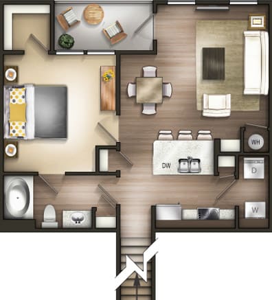 Floor Plan  A1Ug The Carver w/Garage at Creekside at Providence, Tennessee