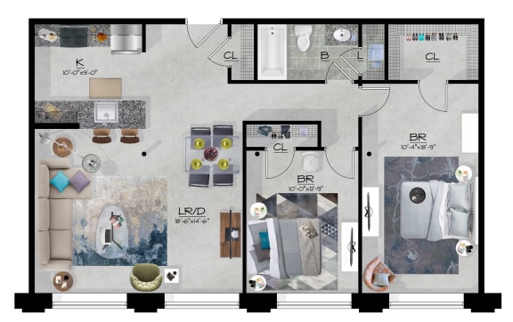 2 bed 2 bath C at Cherry Street Lofts, Bridgeport