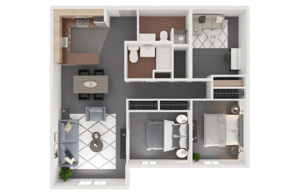 2 Bed 2 Bath Den