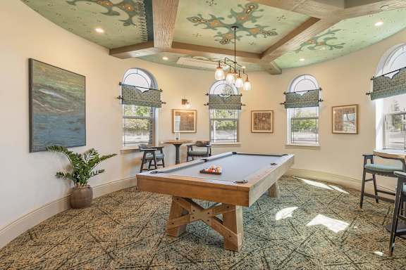 Billiards Table In Clubhouse at The Villas at Ellis Manor, Fresno, CA, 93720