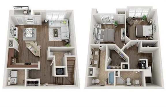 Two floor plan images of a house.