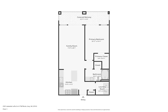 Floor Plan  A floor plan of a condo with a laundry room and a family room.