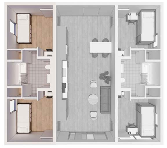 Floor Plan  A modern bathroom with a walk-in shower and a toilet.