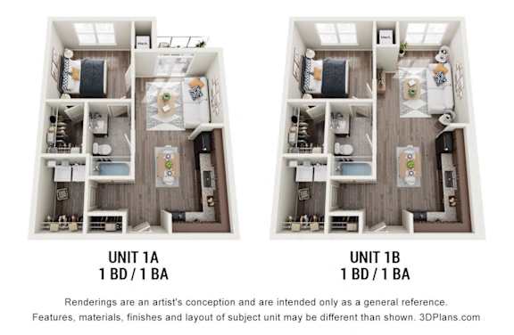 a floor plan of unit a1b and a floorplan of unit b1
