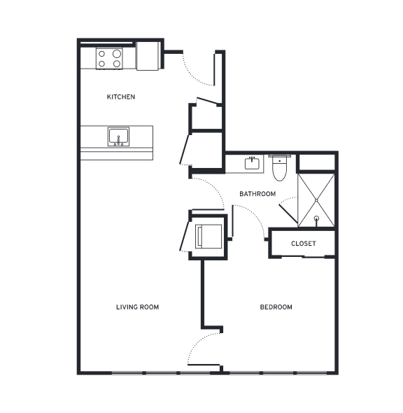 a floor plan of a bedroom apartment