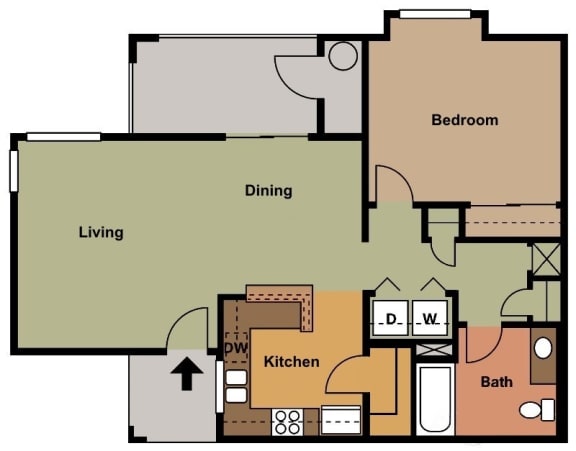 Living/Dining area - Kitchen Pantry closet - Patio - Laundry in Hallway and 2 closets- Bathroom - Bedroom sliding door closet