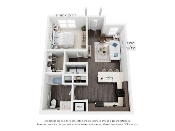 a 1 bedroom floor plan  summit  503 sq ft