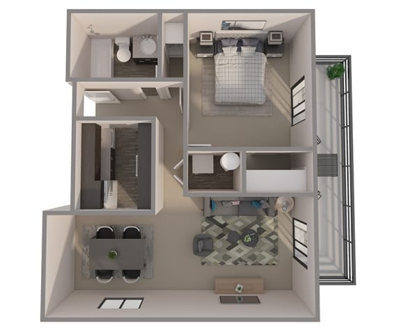 a floor plan of a one bedroom apartment at Castlerock