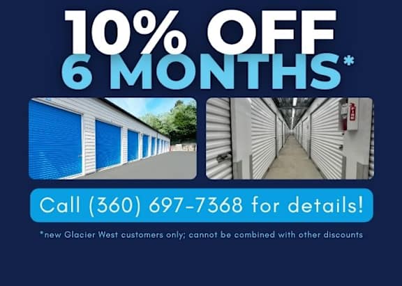 A promotional image offering 10% off for 6 months from Glacier West.