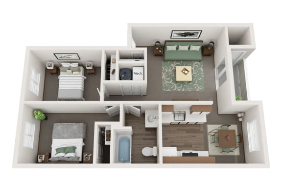 Floor Plan  2 Bed 1 Bath Floor Plan at Shiloh Glen, Billings