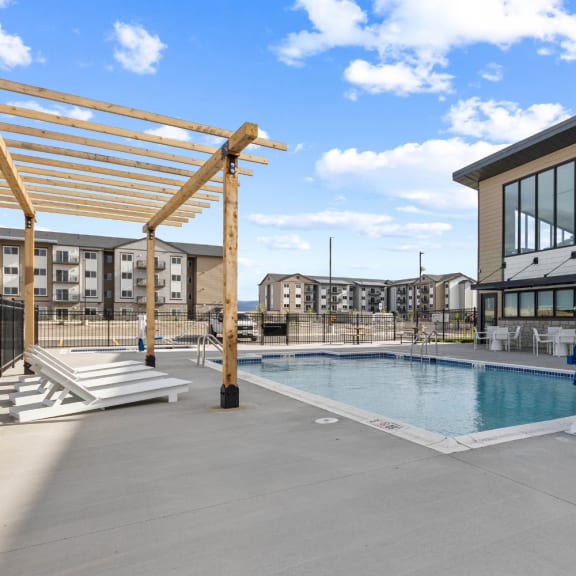 the pool area at the lone tree apartments in lone tree at Yellowstone Landing, Belgrade, MT, 59714