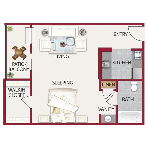 Aspen Floor Plan at Winding Commons Senior Living, Carmichael, 95608