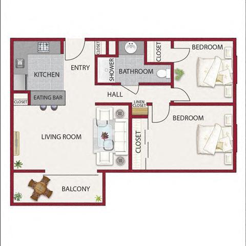 The Park Floor Plan at Roseville Commons Senior Living, Roseville California